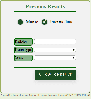 result.biselahore.com 2022 Result online