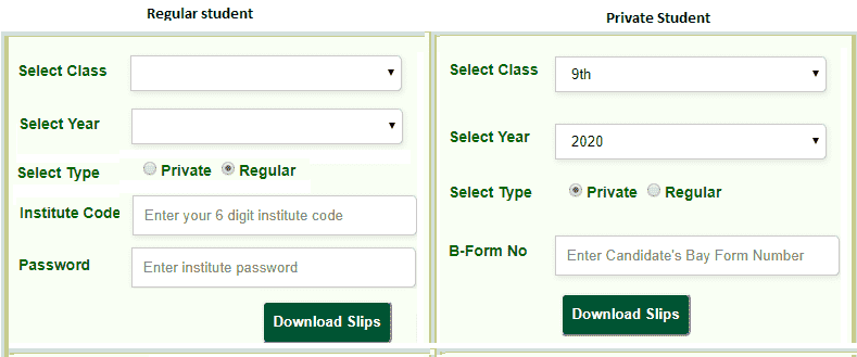 Rawalpindi Board Roll Number Slip slips.biserawalpindi.edu.pk