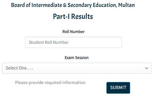 Search Multan Board 11th Class Result 2024 Online